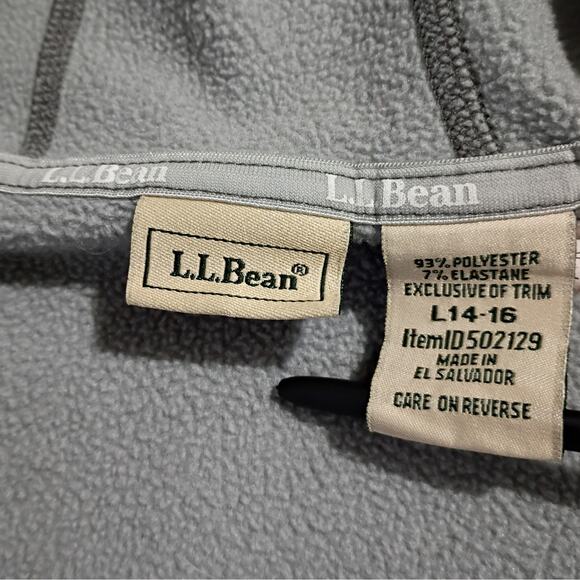 L.L.Bean Kids L 14-16 Hooded Sweatshirt Jacket Full-Zip Grey Front Pocket - Picture 2 of 13